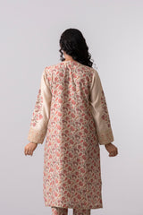 Relaxed Fit Floral Printed Three-Piece Ethnic Set with Organza Dupatta