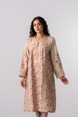 Relaxed Fit Floral Printed Three-Piece Ethnic Set with Organza Dupatta
