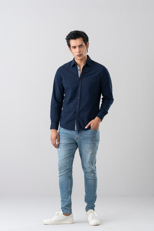 Regular Fit Textured Casual Shirt