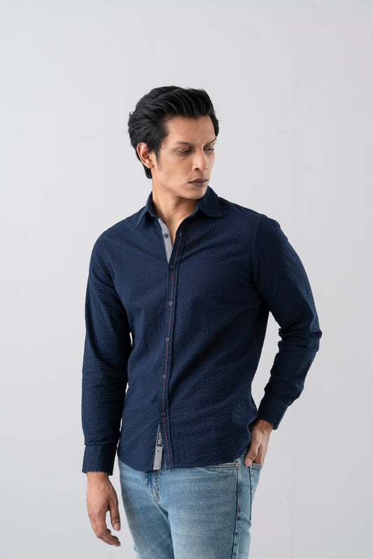 Regular Fit Textured Casual Shirt