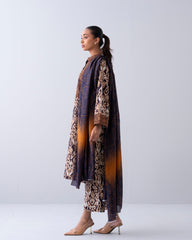 Smart Fit Embroidered Three-Piece Lawn with Silk Dupatta