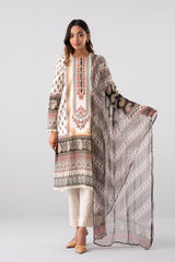 Smart Fit Embroidered and Digital-Printed Two-Piece Lawn