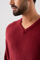Regular Fit Full Sleeve V-Neck Sweater