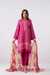 Smart Fit Embroidered Two-Piece Lawn with Silk Dupatta
