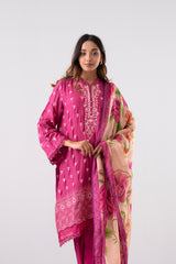 Smart Fit Embroidered Two-Piece Lawn with Silk Dupatta