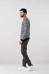 Regular Fit Yarn-Dyed Cotton Sweater