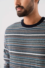 Regular Fit Yarn-Dyed Cotton Sweater