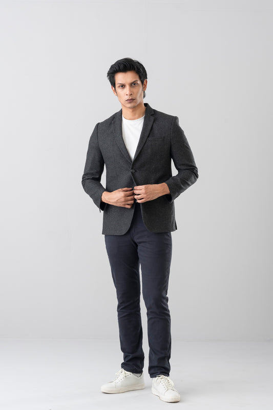 Dobby-Textured Blazer