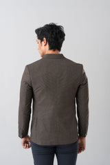 Houndstooth Blazer with Classic Notch Lapel