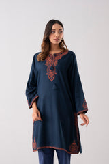 Relaxed Fit Embroidered Jacquard Cotton Lawn Kurta