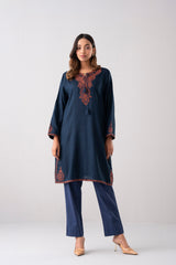 Relaxed Fit Embroidered Jacquard Cotton Lawn Kurta