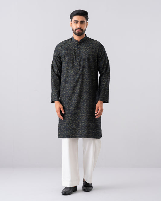 Regular Fit Embroidered Semi-Formal Panjabi
