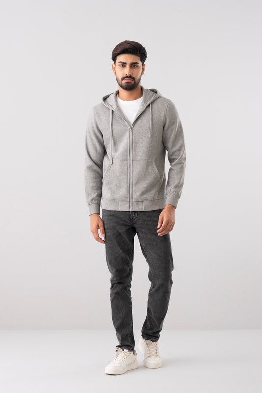 Regular Fit Brushed Fleece Full Zip Hoodie