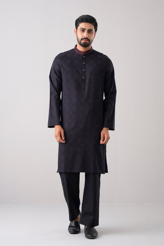 Regular Fit Embroidered Semi-Formal Panjabi