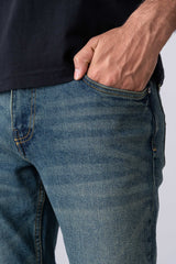 Straight Fit Vintage Teal Jeans