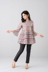 Ikat Digital Printed Fashion Top - Mystika