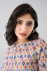 Ikat Digital Printed Fashion Top - Mystika