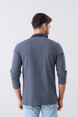 Regular Fit Full Sleeve Jacquard Polo Shirt