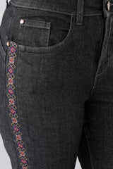 Regular Fit Embroidered Jeans