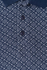 Regular Fit Full Sleeve Jacquard Polo Shirt