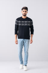 Regular Fit Full Sleeve Jacquard Sweater
