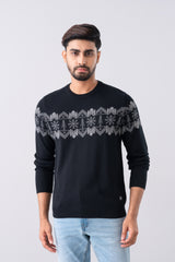 Regular Fit Full Sleeve Jacquard Sweater