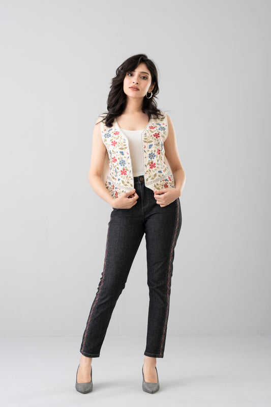 Embroidered Bolero Crop Top