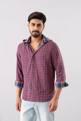 Regular Fit Reversible Hooded Casual Shirt