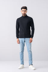 Body Fitted Long Sleeve Turtle Neck Ribbed T-Shirt