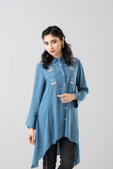 Regular Fit Viscose Embroidered Top - Mystika