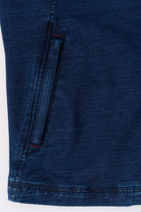 High-Neck Indigo Jacket