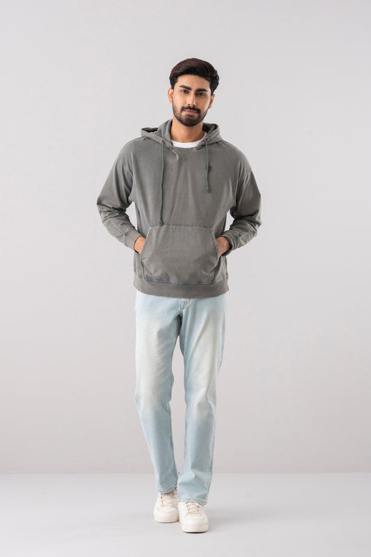 Regular Fit Acid-Washed Hoodie