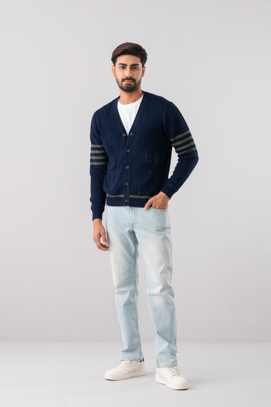 Regular Fit Indigo Cardigan
