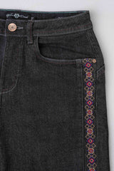 Regular Fit Embroidered Jeans