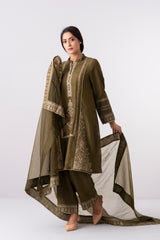 Smart Fit Embroidered Three-Piece Ethnic Set