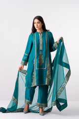Smart Fit Embroidered Three-Piece Ethnic Set