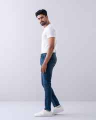 Tapered Fit Oxford Blue Jeans