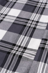 Straight Fit High-Waist Checkered Twill Pants