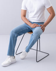 Straight Fit Blue Jeans