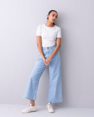 Wide-leg High-Waist Denim