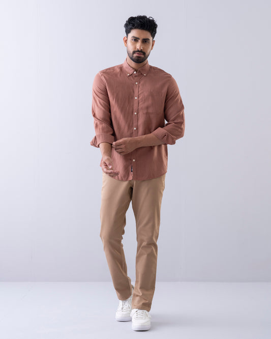 Regular Fit Solid Casual Shirt