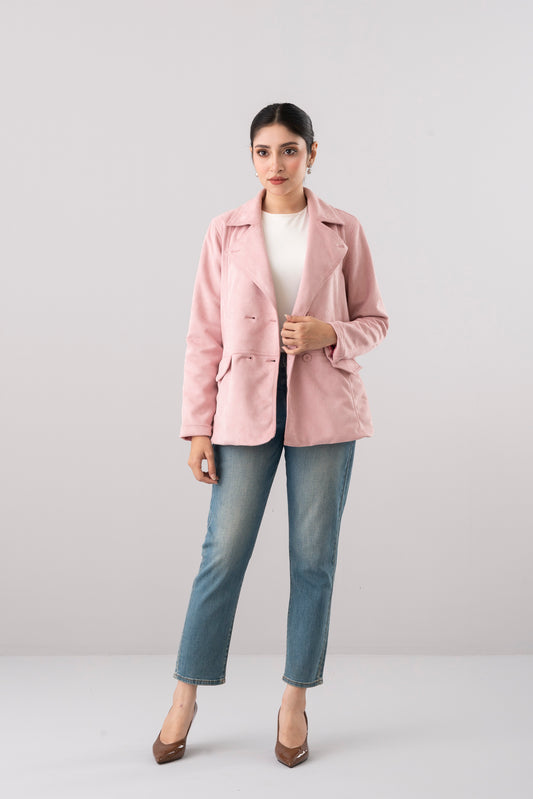 Double-Breasted Suede Jacket