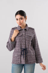 Regular Fit Textured Knit Jacket