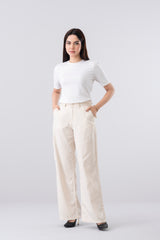 Wide-Leg Fashion Twill Trouser