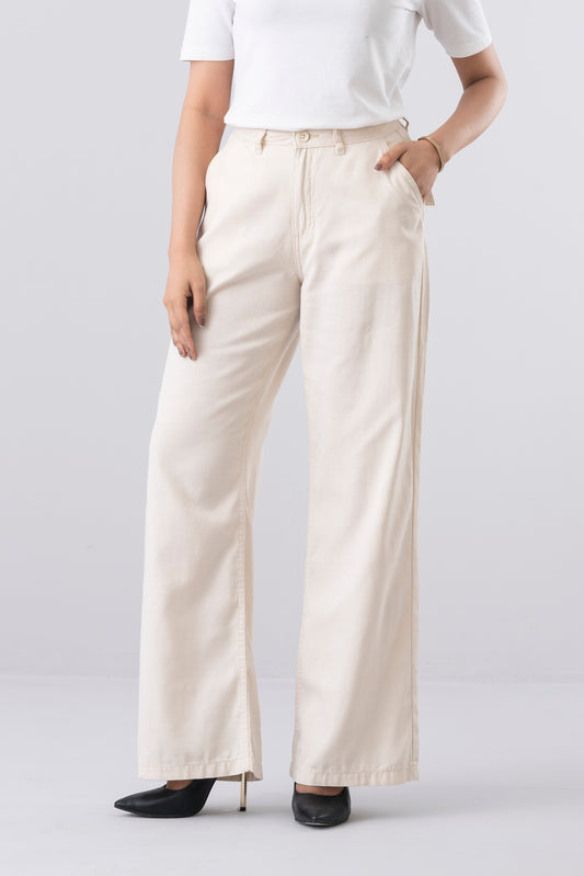 Wide-Leg Fashion Twill Trouser