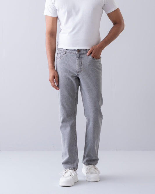 Straight Fit Light Gray Jeans