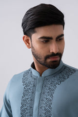 Regular Fit Cord-Embroidered Formal Panjabi