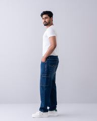 Baggy Fit Navy Jeans