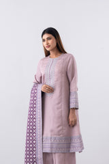 Smart Fit Embroidered Three-Piece Semi-Formal Ethnic Set