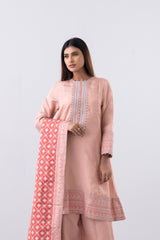Smart Fit Embroidered Three-Piece Semi-Formal Ethnic Set